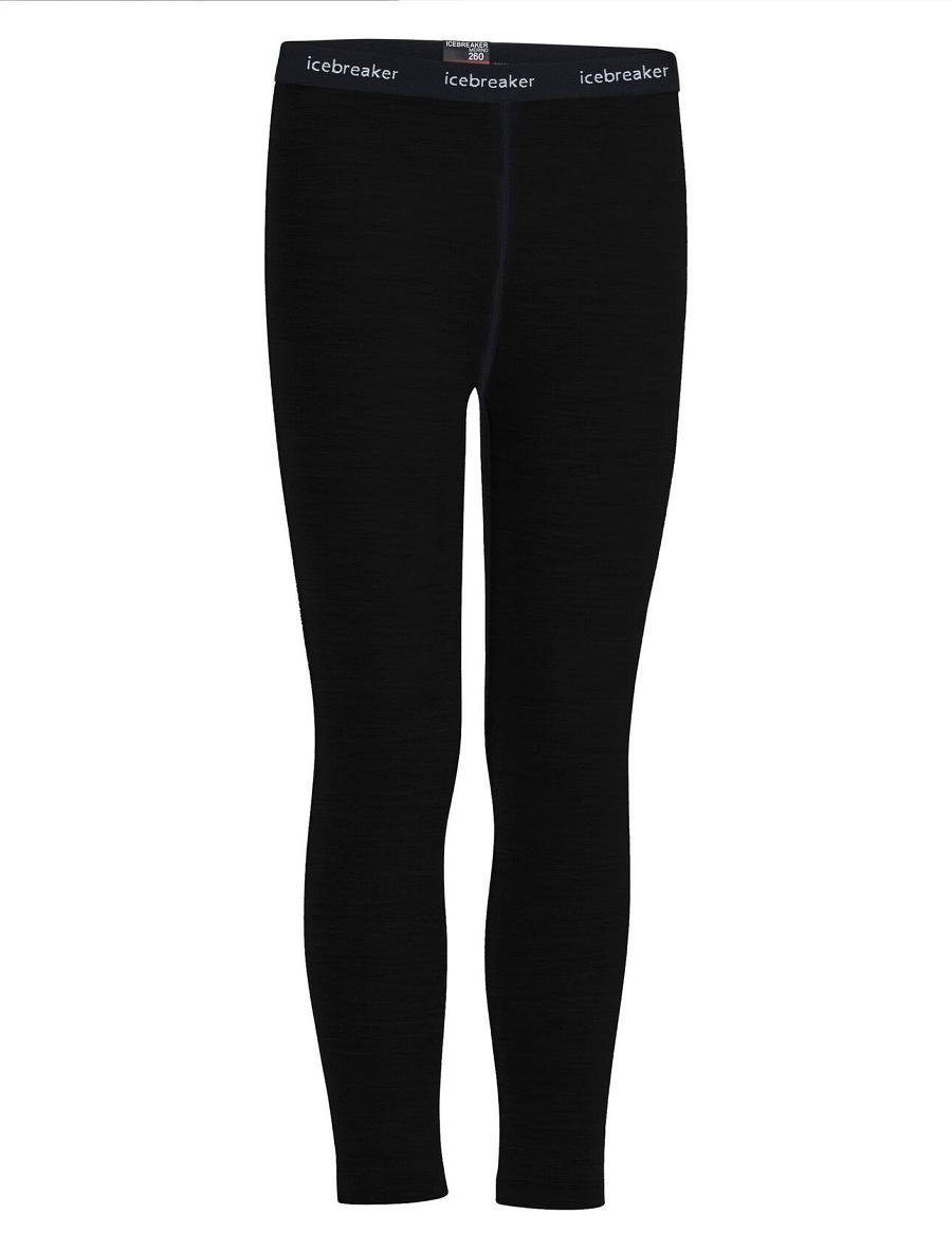 Legginsy Icebreaker Merino 260 Tech Thermal Dziecięce Czarne | PL 1009XYUF